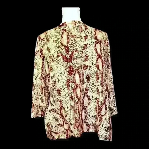 FIRST ISSUE/Liz Claiborne Co, Womans SNAKESKIN Print Cardigan LIGHTWEIGHT XL - Picture 5 of 8